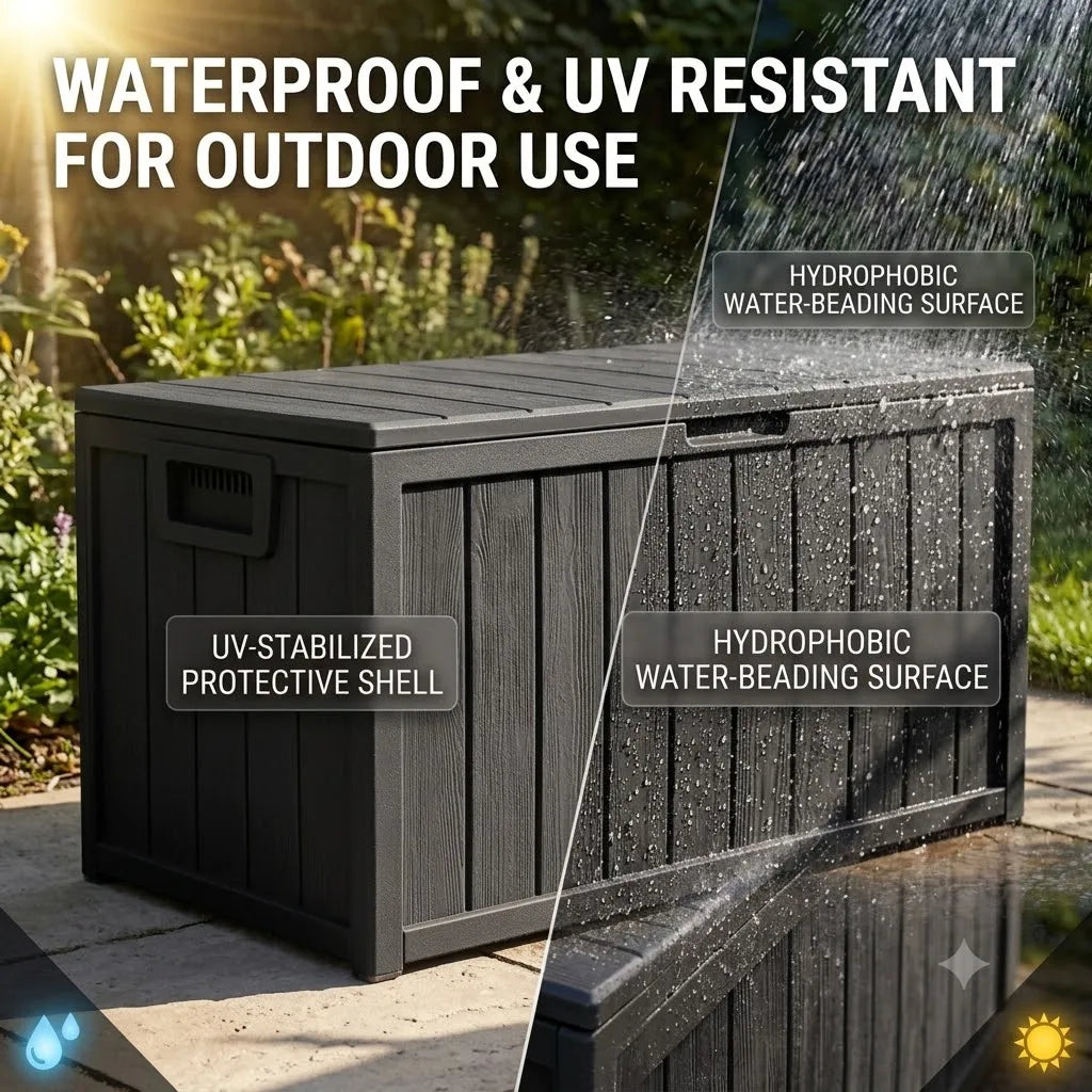 Heavy Duty UV Resistant Outdoor Plastic Storage Box With Wheels