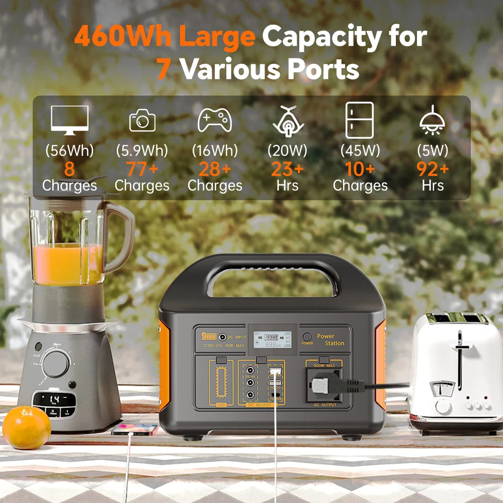 GaiaRay Portable Solar Power Station 500W 460Wh Outdoor