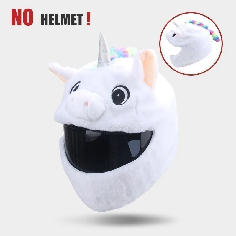 UchOOSE Cartoon Plush Motorcycle Helmet Cover With Ears