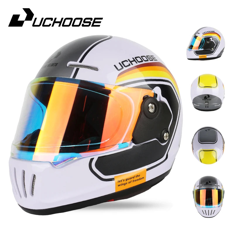 Uchoose Retro Open Face Motorcycle Helmet Dot Certified