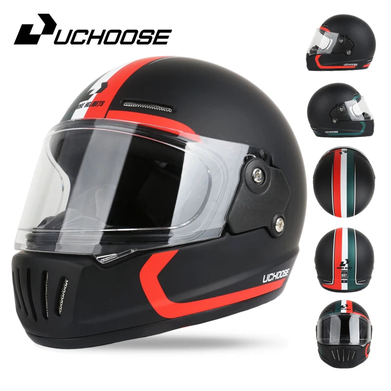 Uchoose Retro Open Face Motorcycle Helmet Dot Certified