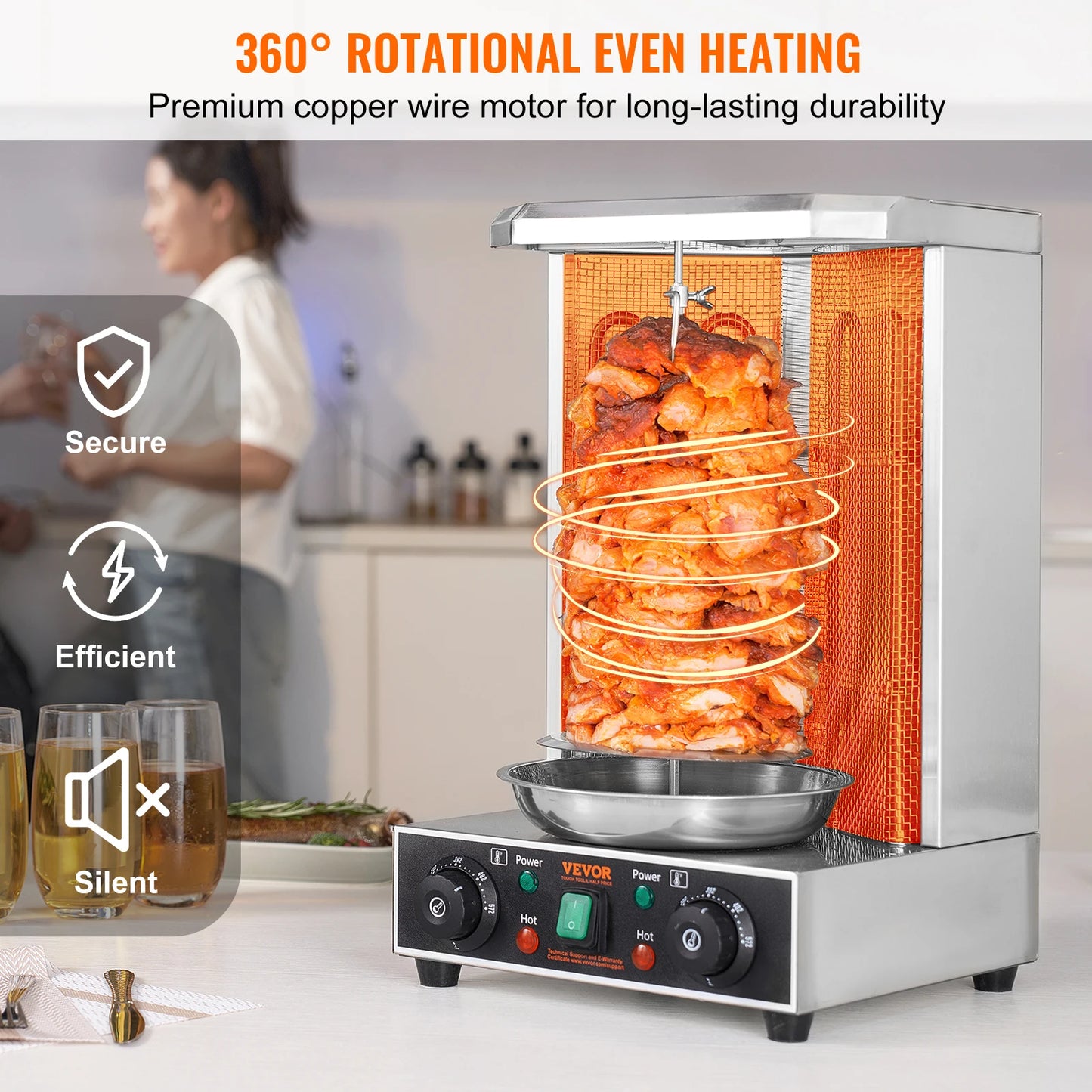 VEVOR SucceBuy Shawarma Grill Machine Electric Vertical Rotisserie Oven