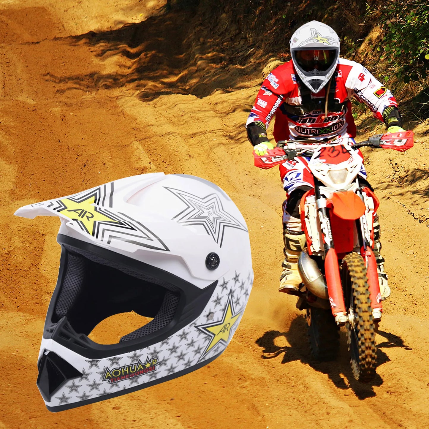 Youth Abs Motocross Helmet Goggles Gloves Protective Racing Gear Kit