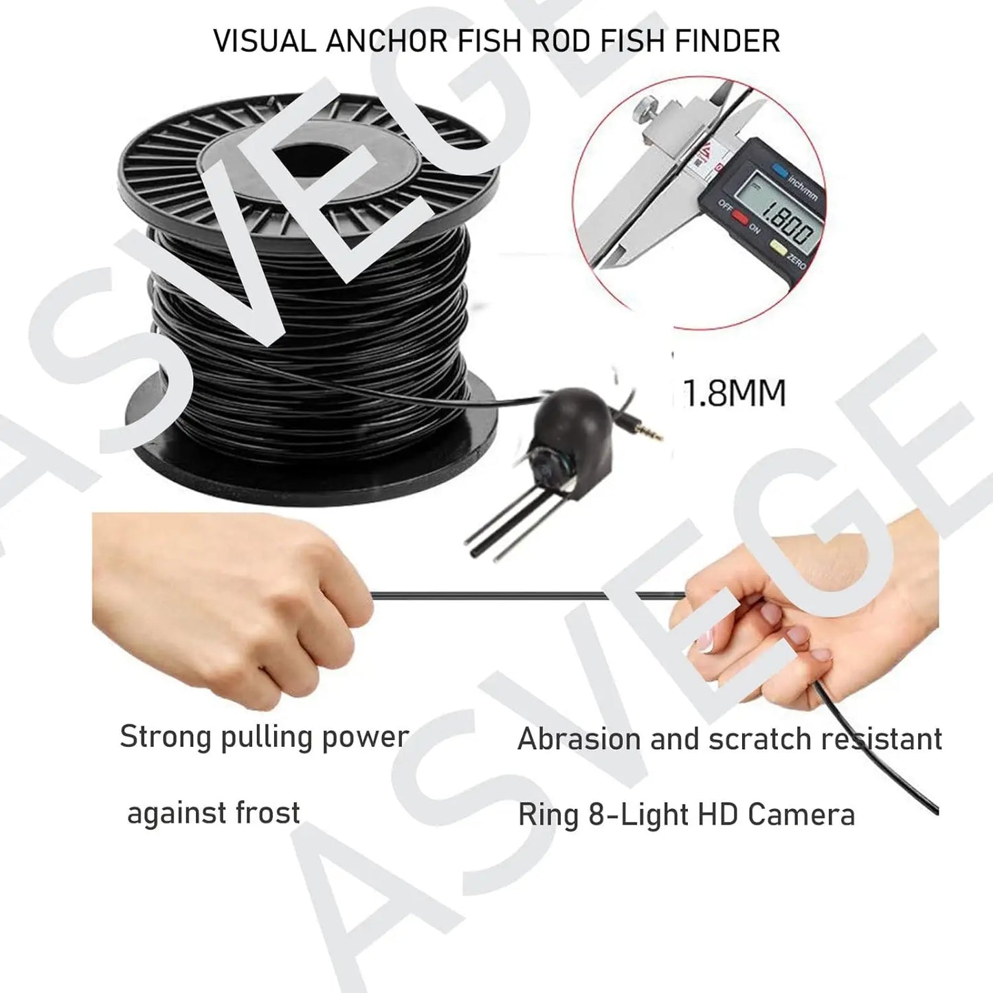 Underwater Fishing Camera With IPS Monitor 1000TVL IP68 Waterproof