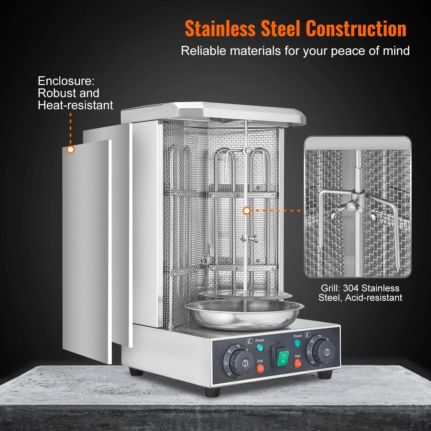 VEVOR SucceBuy Shawarma Grill Machine Electric Vertical Rotisserie Oven