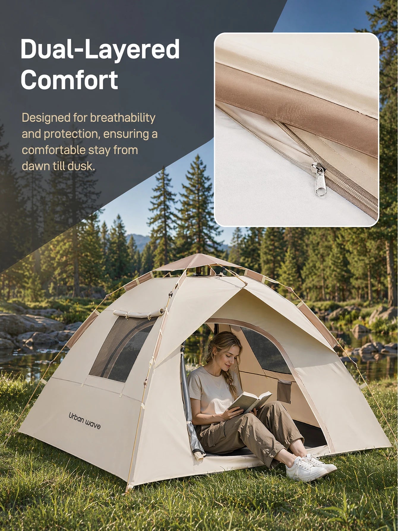 Automatic Pop-Up Four-Season Nylon Tent For 3 To 4 Users