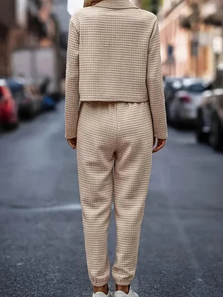 European American Knit Cardigan And Pants Set