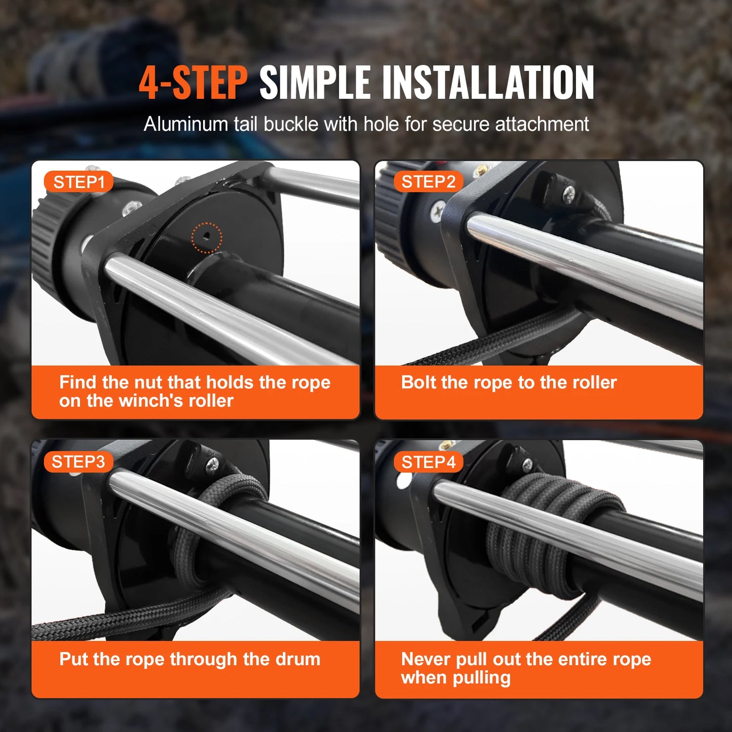 SucceBuy Synthetic Winch Rope With Forged Hook