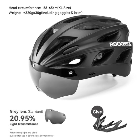 ROCKBROS MTB Road Cycling Helmet With Integrated Goggles