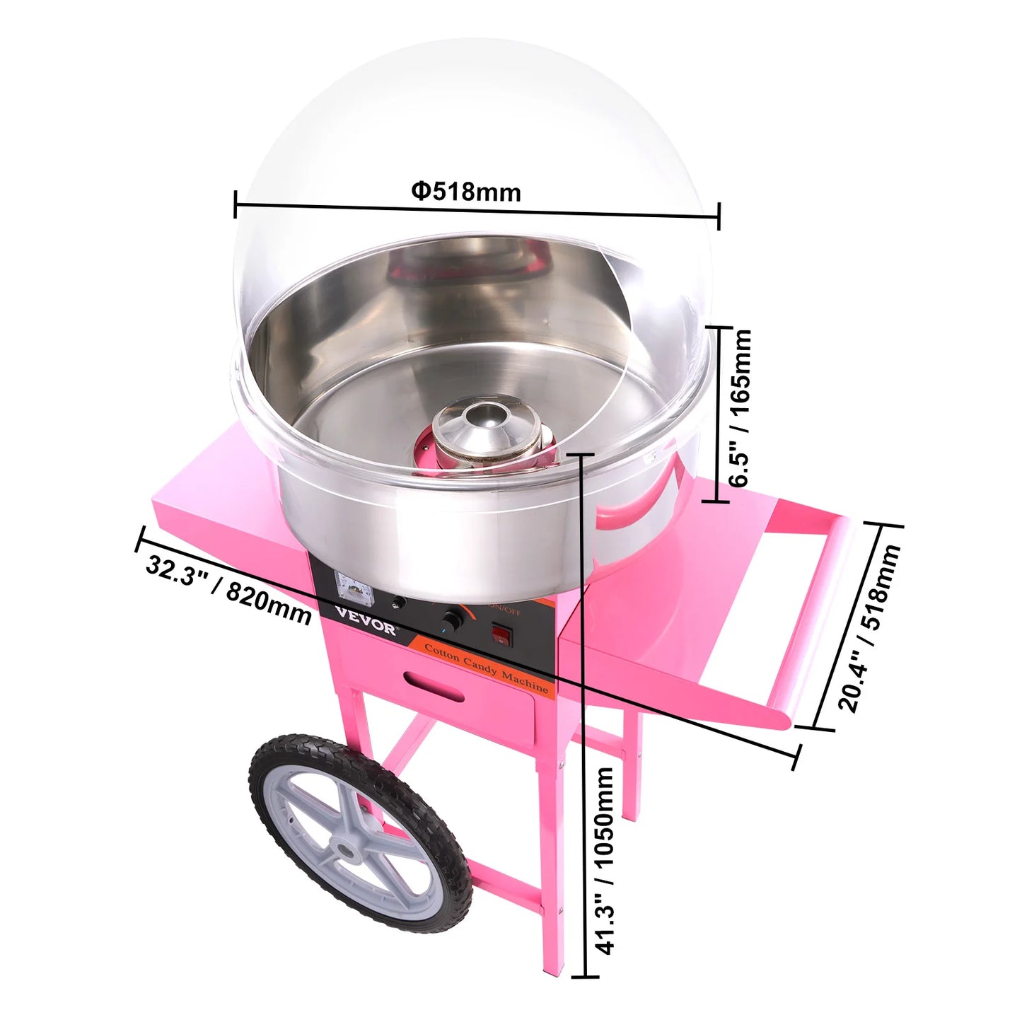 SucceBuy Electric Cotton Candy Machine Floss Maker Stainless Steel