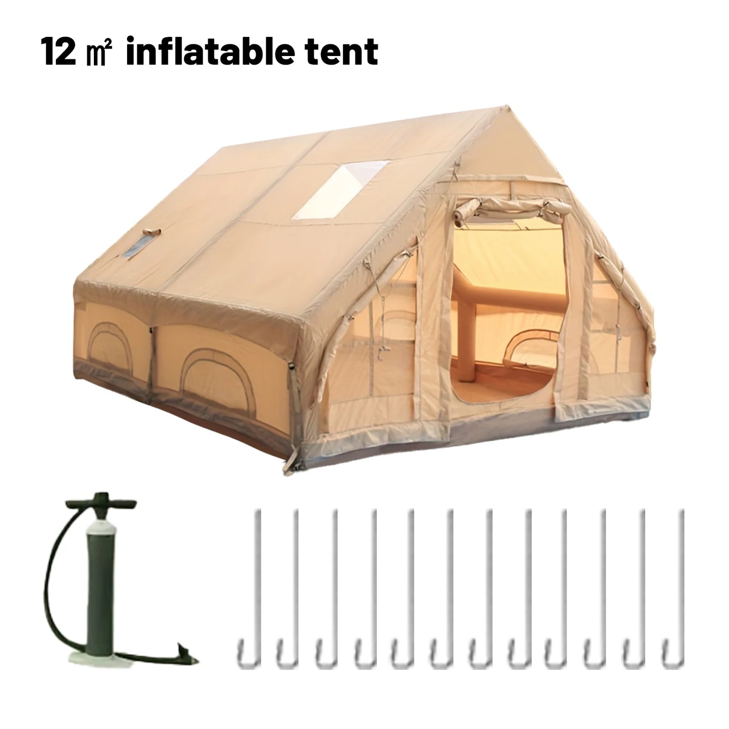 Pakicetus Inflatable Tent With Stove Plug For Family Camping
