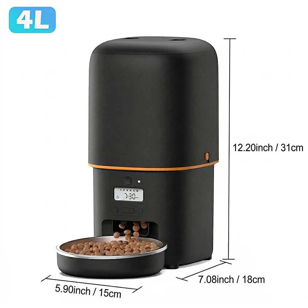 Nityers Automatic Cat Feeder With Voice Recorder Timed Dispenser