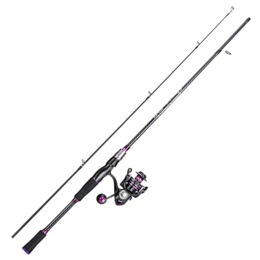 Spinning Fishing Combo Two Piece Carbon Fiber Rod And Reel