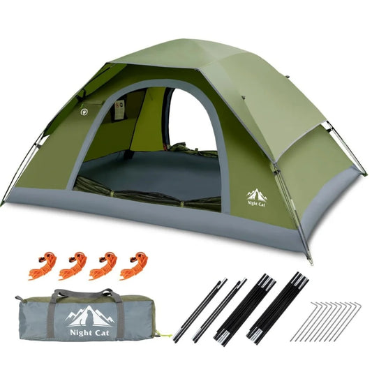 Night Cat Waterproof Double Layer Tent Rainfly Easy Clip Setup