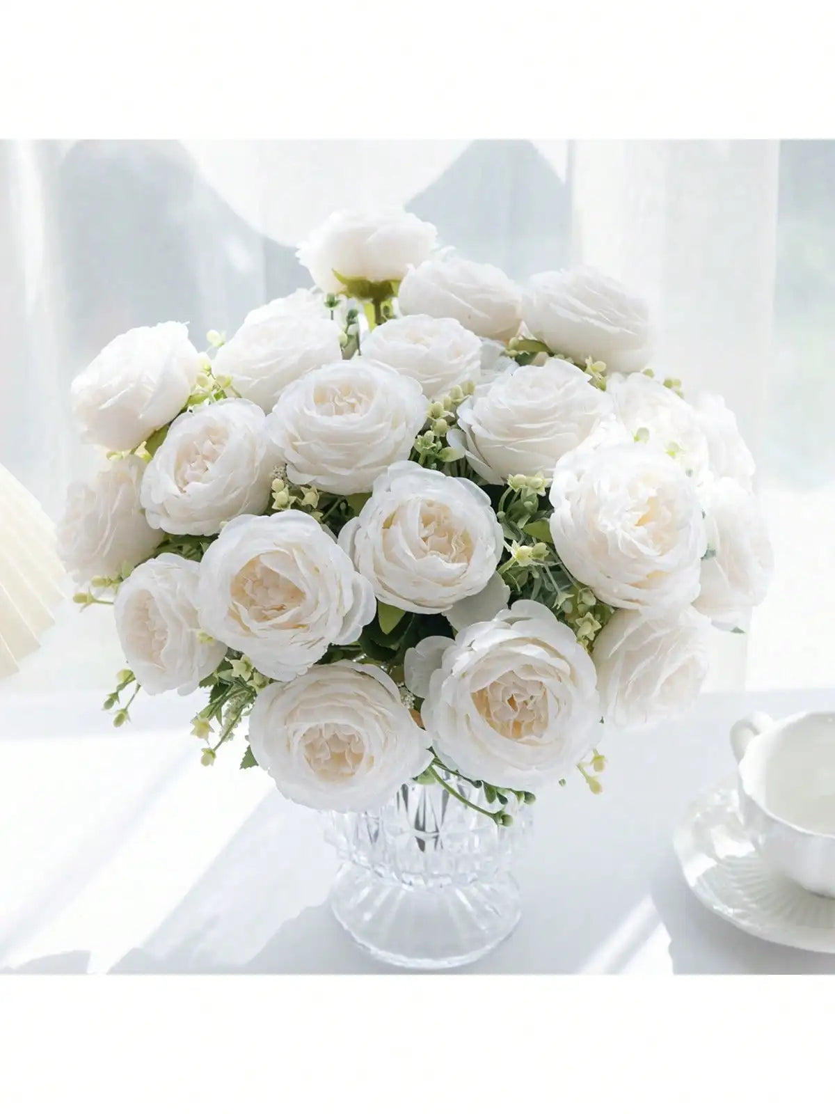 Artificial Peony Flowers 4 Pieces UV Resistant Real Touch Bouquet For Wedding