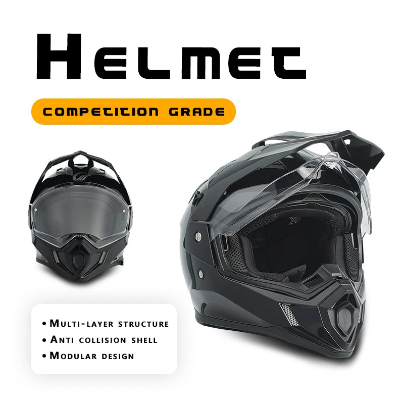 Off-Road Full Face ATV Motorcycle Helmet With Communication System