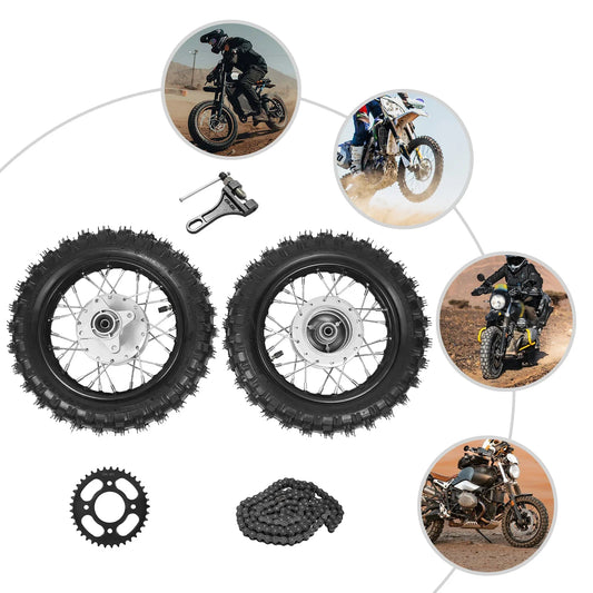 Front Rear Alloy Tire Rim Wheel Assembly for Honda CRF50 Dirt Bike