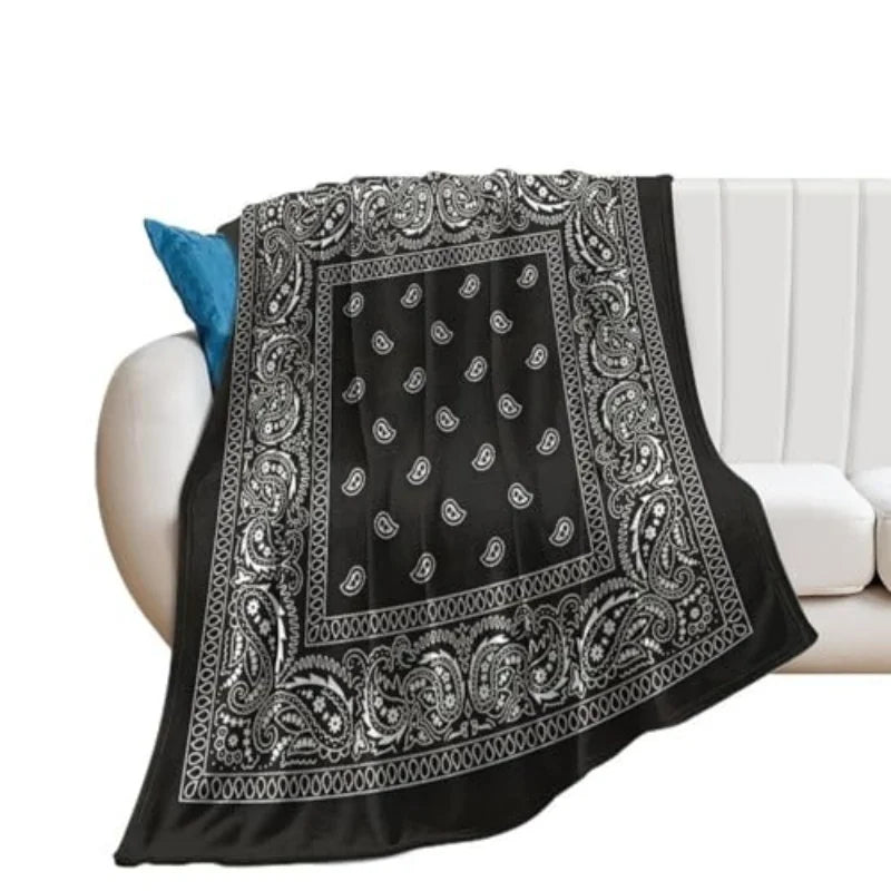 Bandana Paisley Art Blanket Soft Micro Plush Throw For Sofa