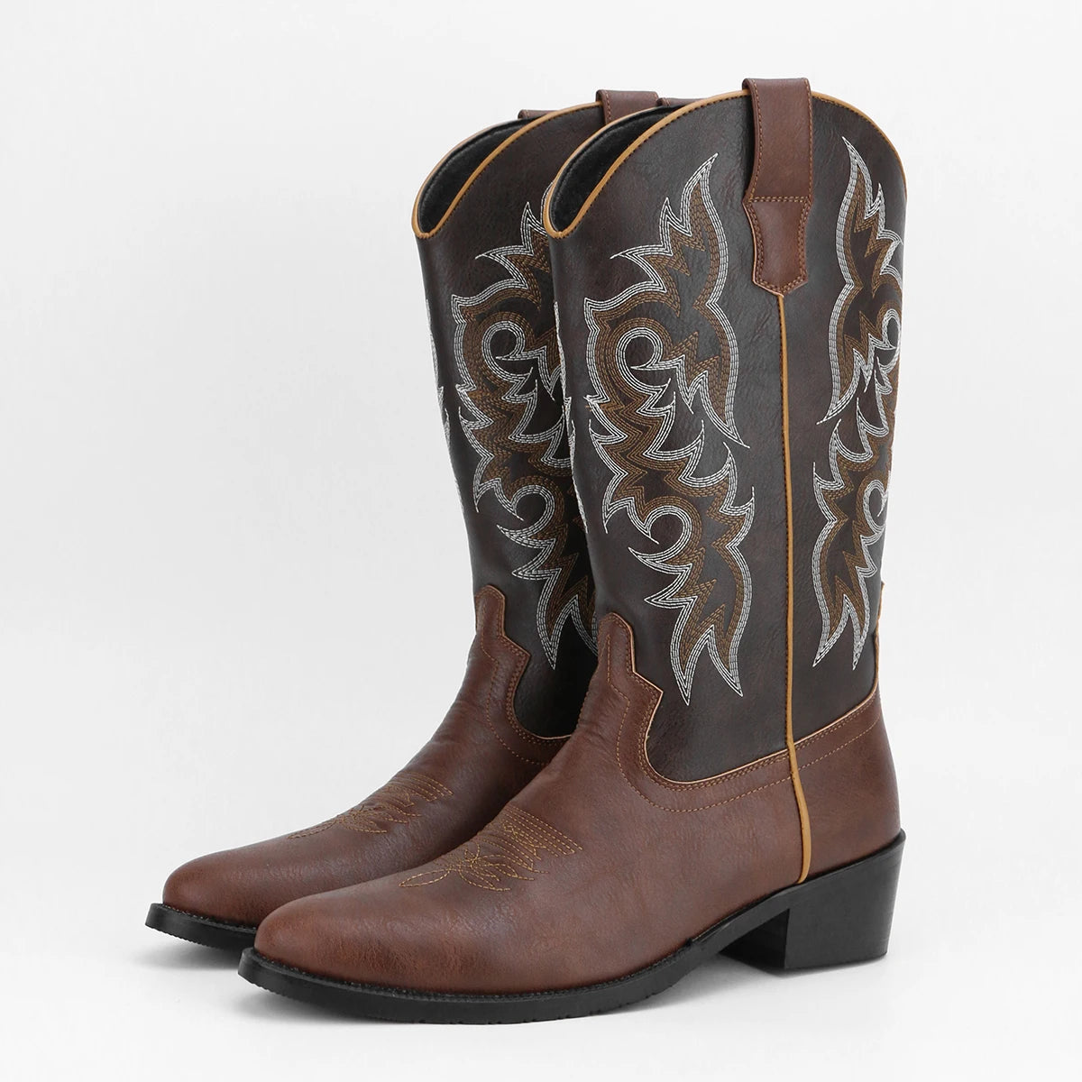 Men's Embroidered Desert Cowboy Boots Western Style