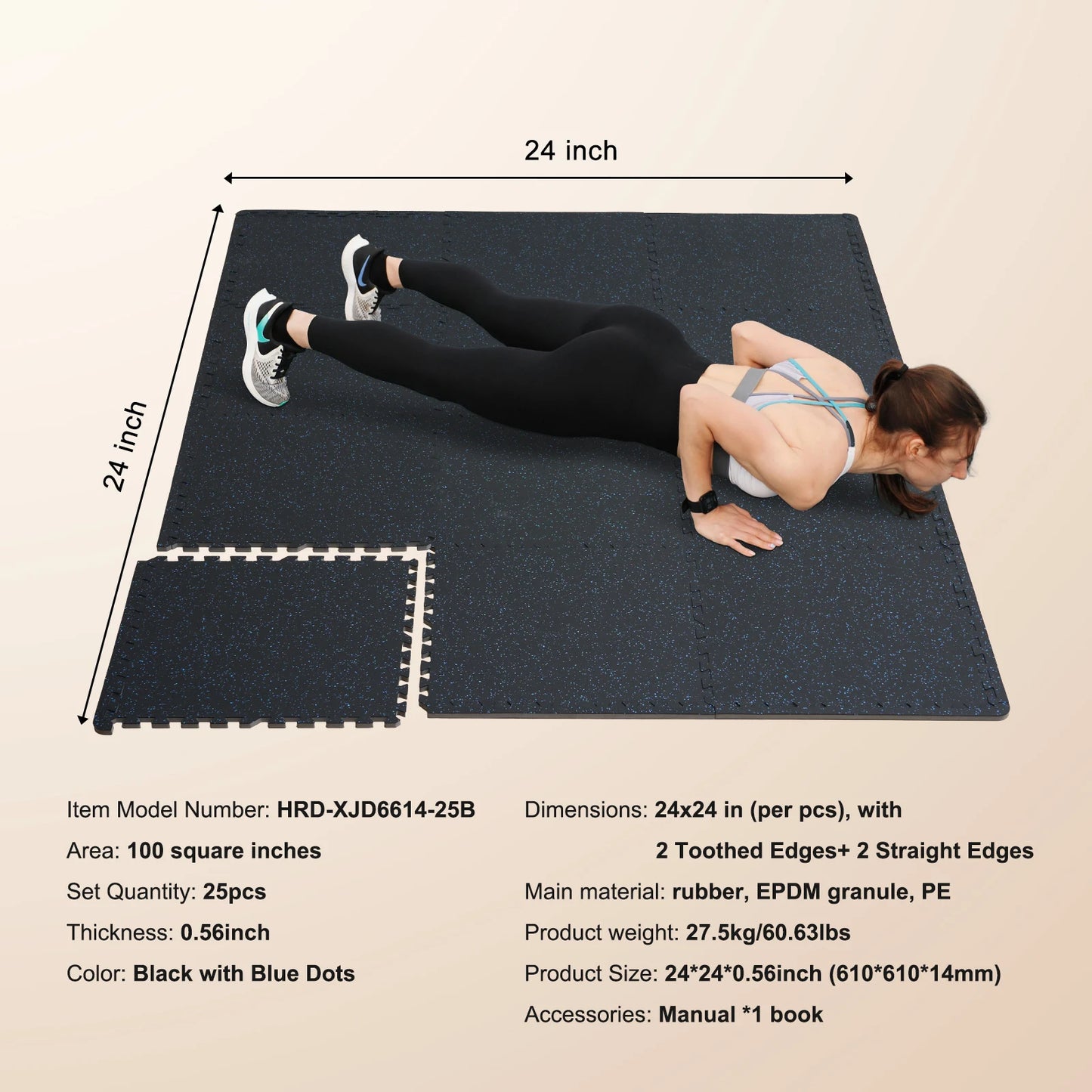 SucceBuy Thick Interlocking Rubber And Foam Puzzle Floor Mats
