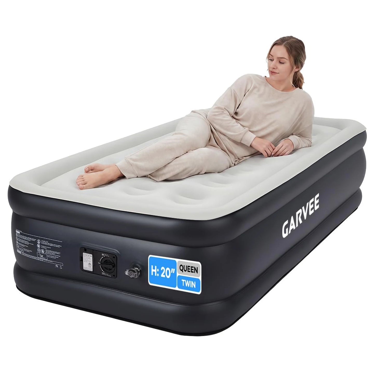 HiMISS Raised Air Mattress With Built-In Pump For Guests