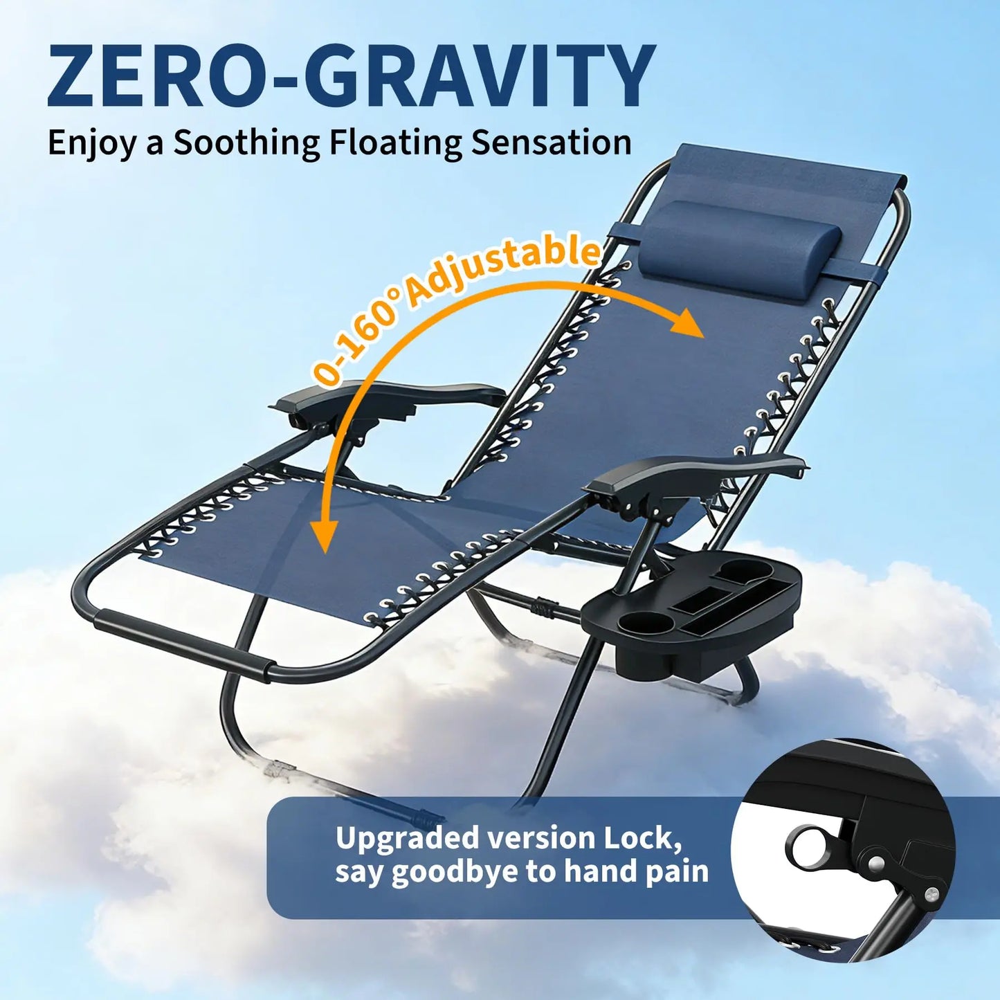 HiMISS Zero Gravity Patio Lounge Chair Set