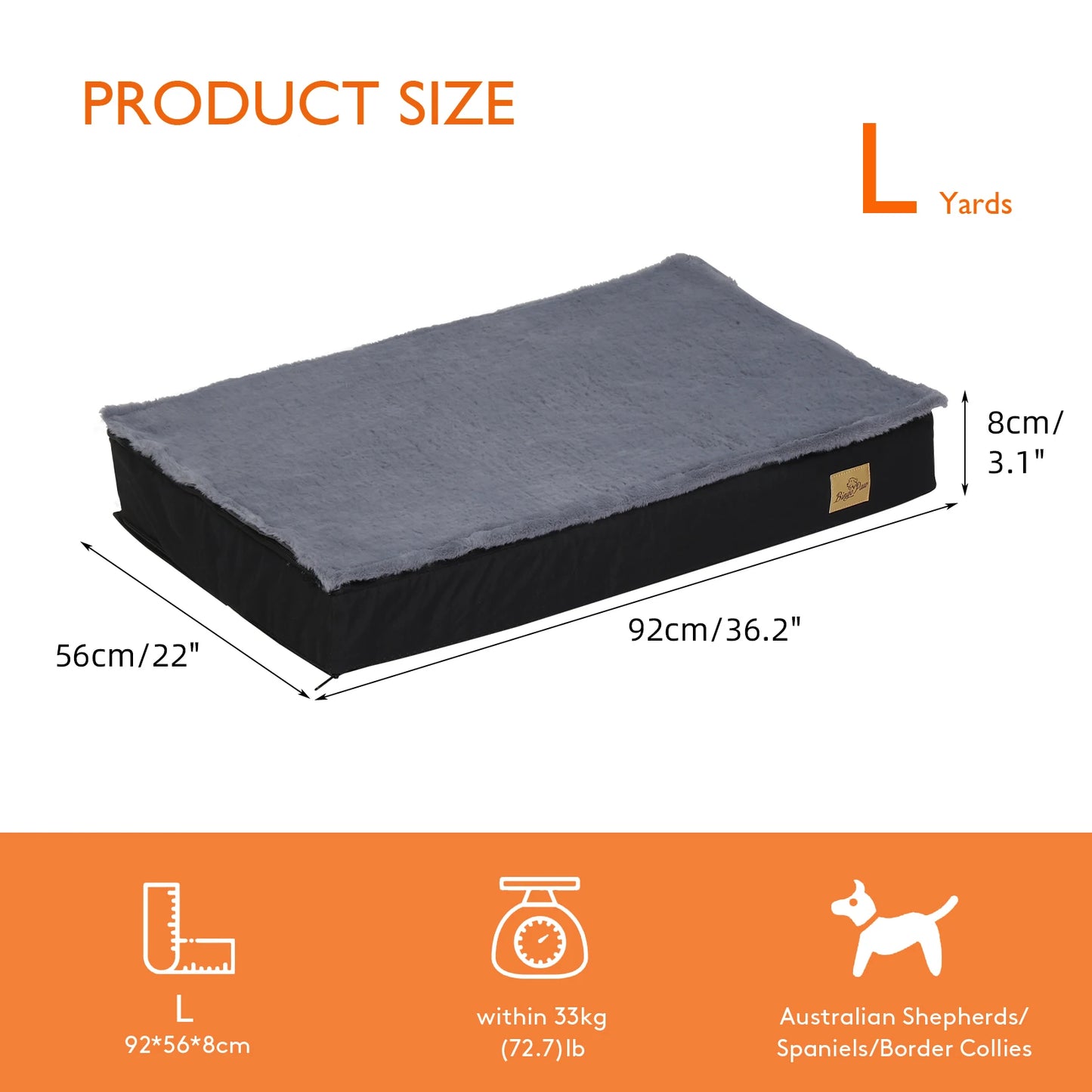 BINGOPAW Washable Orthopedic Dog Bed With Foam Sponge