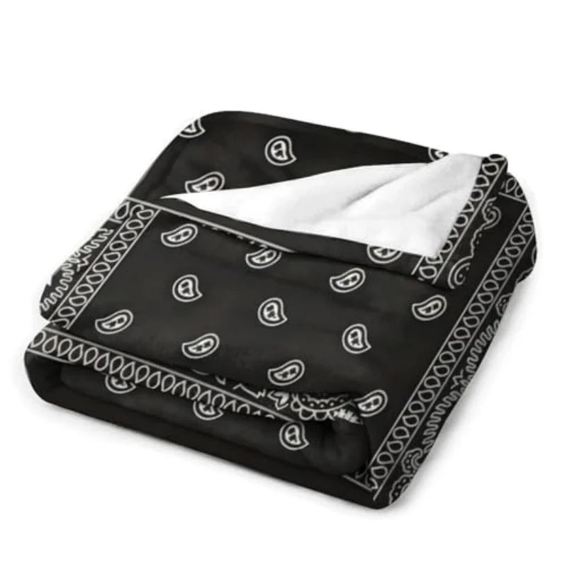 Bandana Paisley Art Blanket Soft Micro Plush Throw For Sofa
