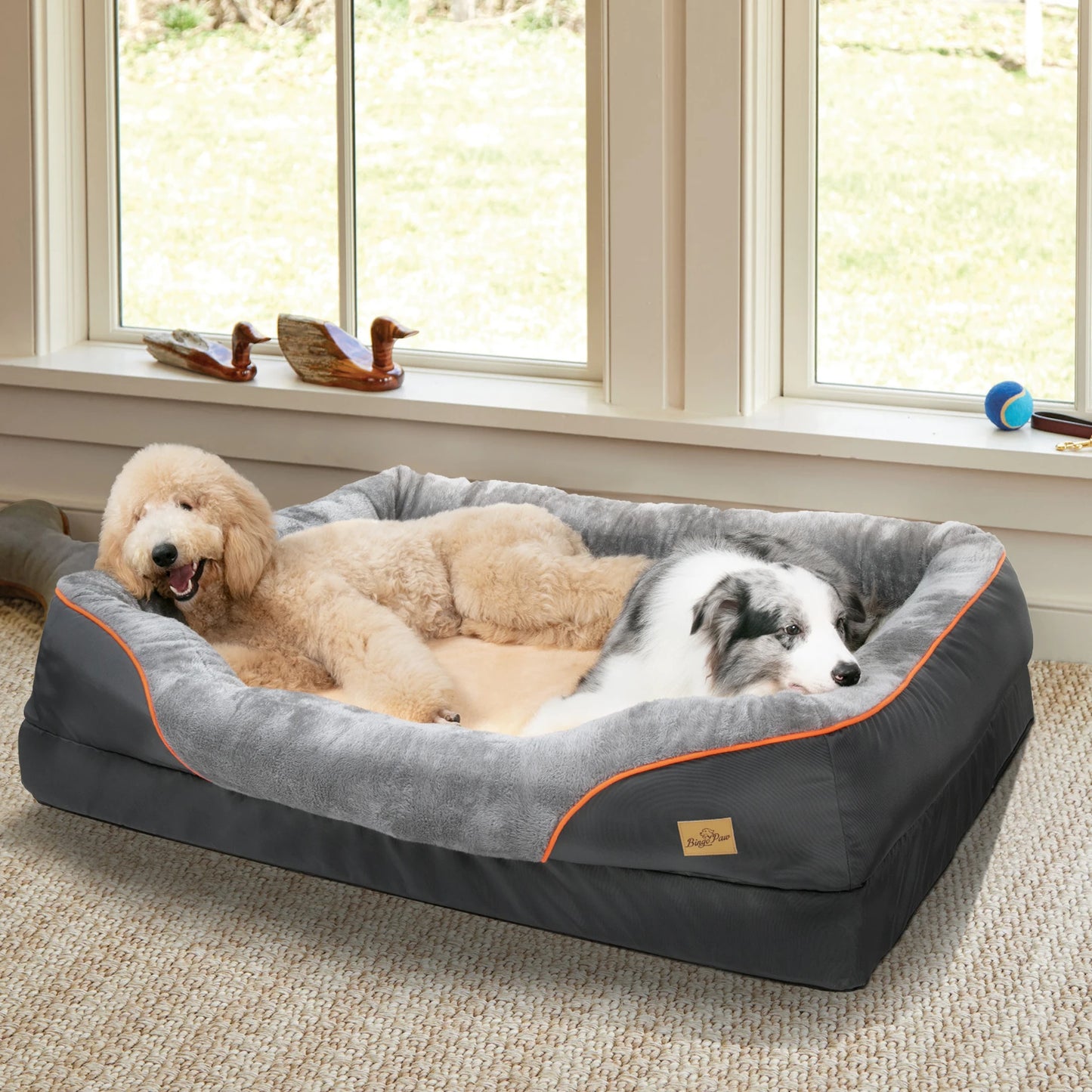BINGOPAW Anti Allergy Dog Bed Removable Washable Fleece Waterproof Cover