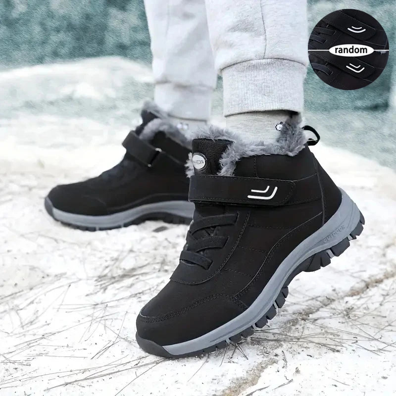 Women Fleece Lined Snow Boots Non Slip Winter Hiking Shoes
