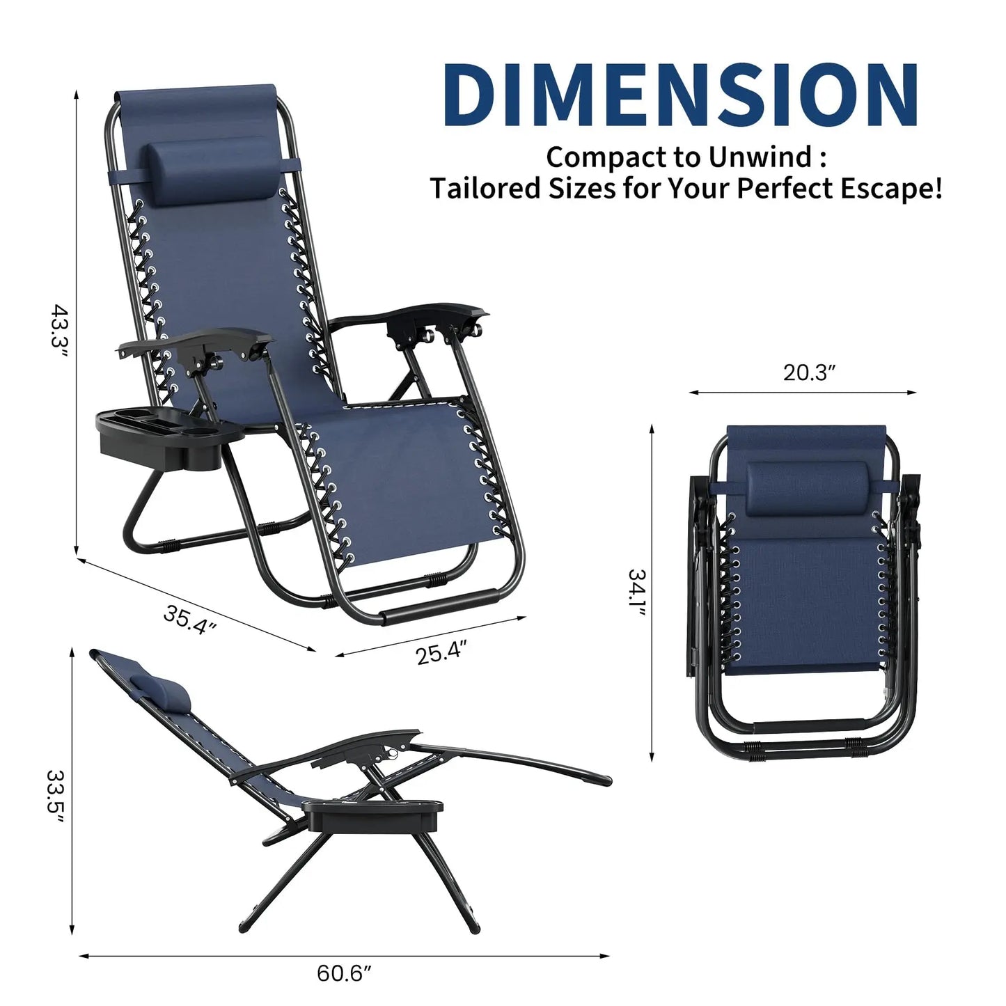 HiMISS Zero Gravity Patio Lounge Chair Set