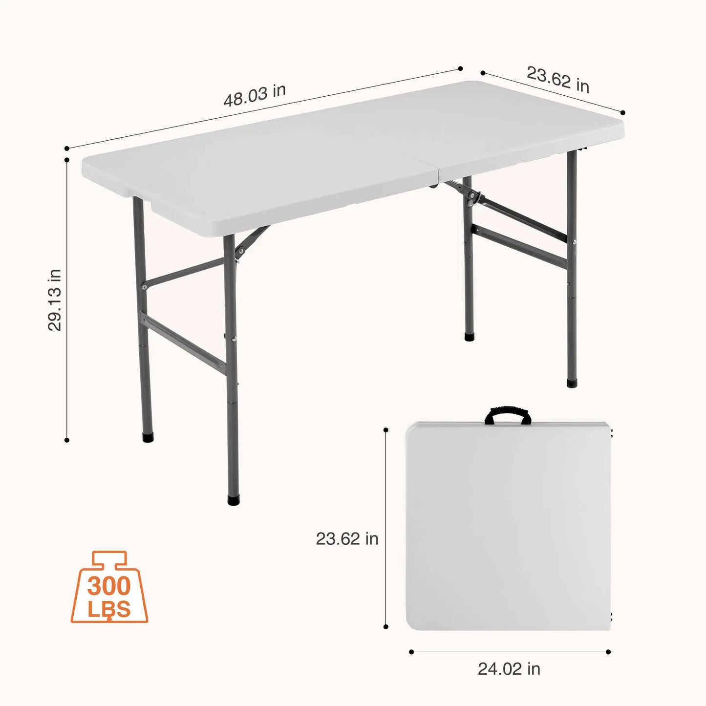 JHK Portable Folding Table Outdoor Heavy Duty With Carry Handle