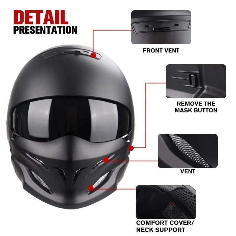 Uchoose Detachable Multi-purpose Motorcycle Half Helmet