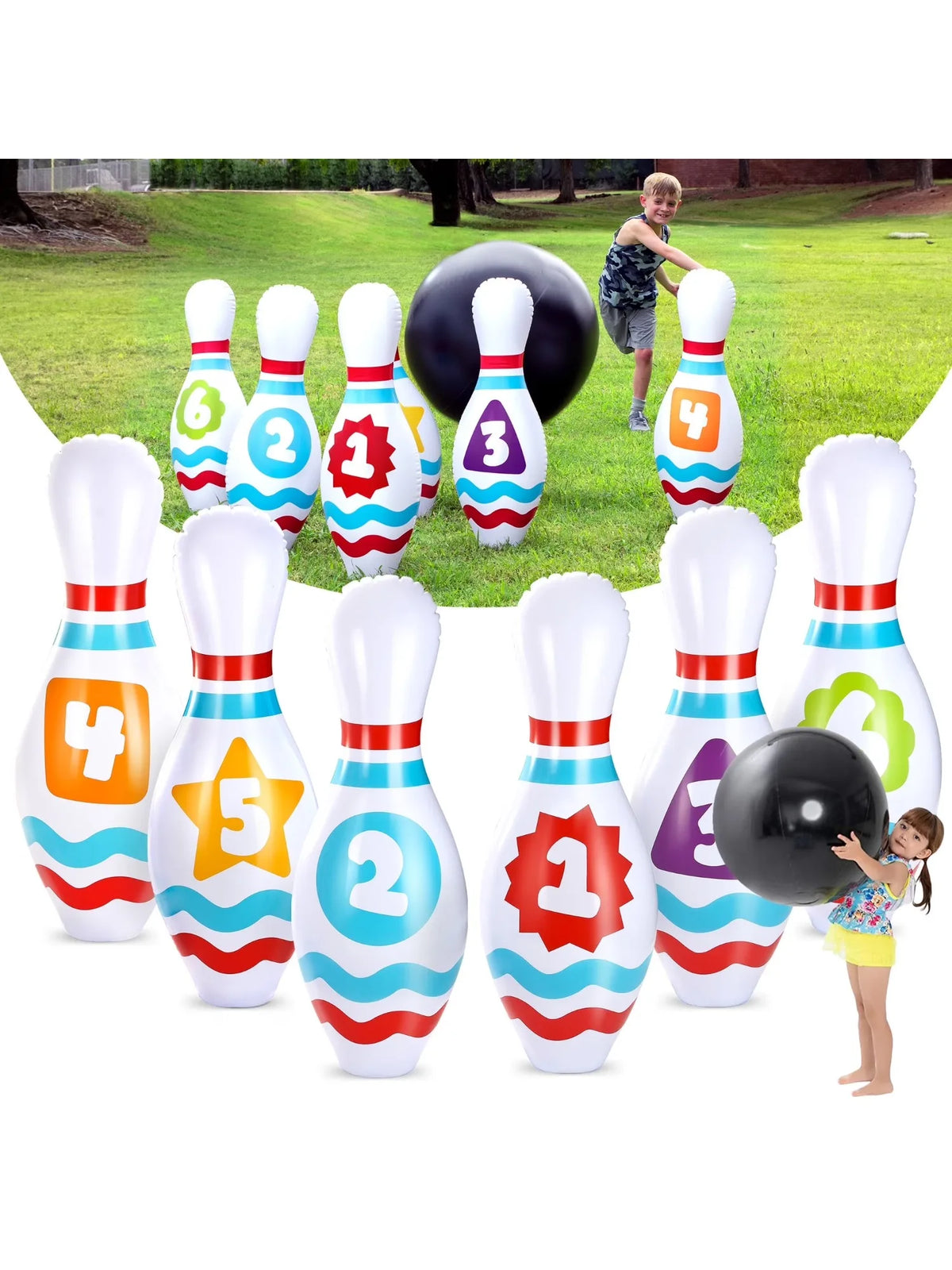 Joyfy Giant Inflatable Bowling Set For Kids