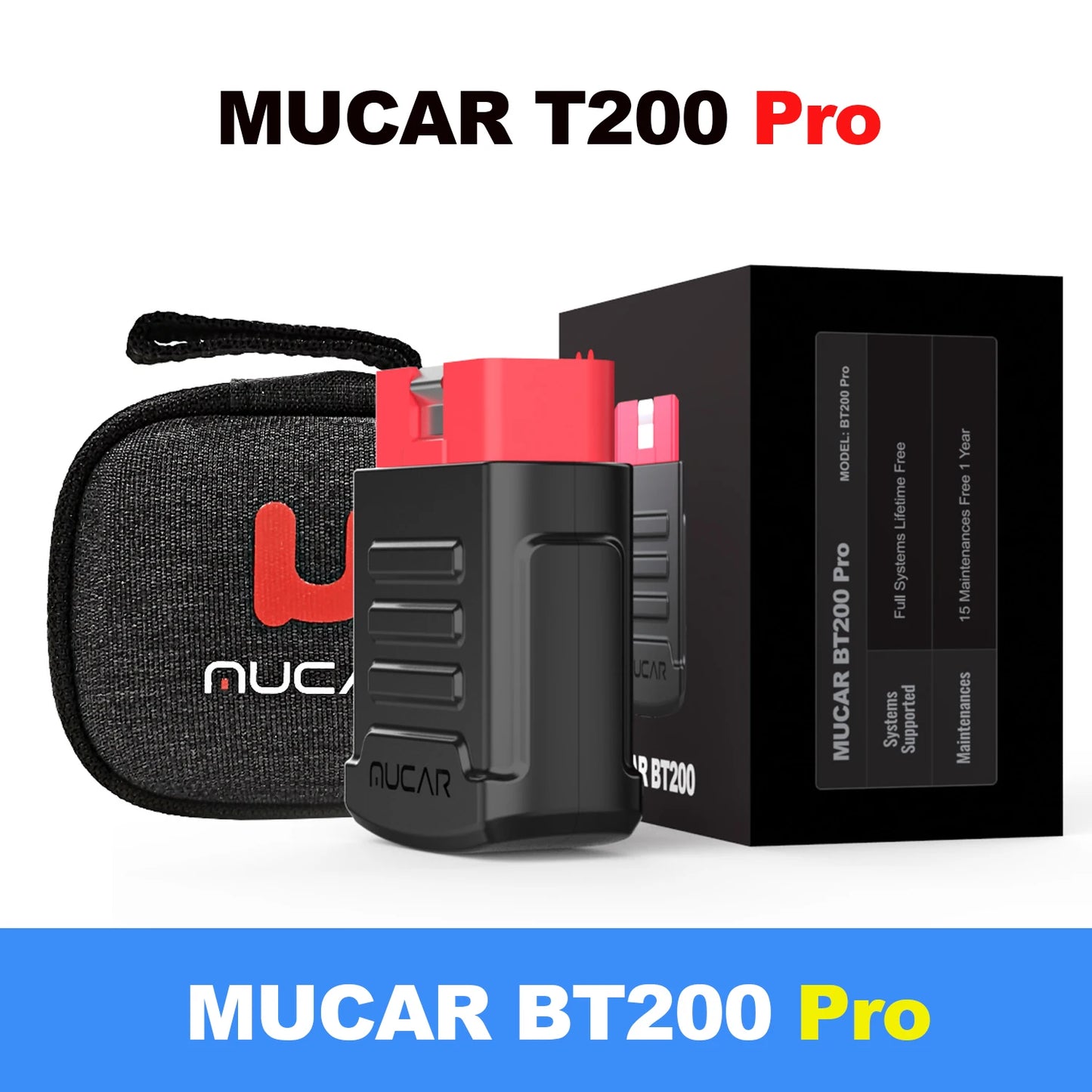 MUCAR BT200 Pro OBD2 Bluetooth Diagnostic Tool Full System Scan For All Cars