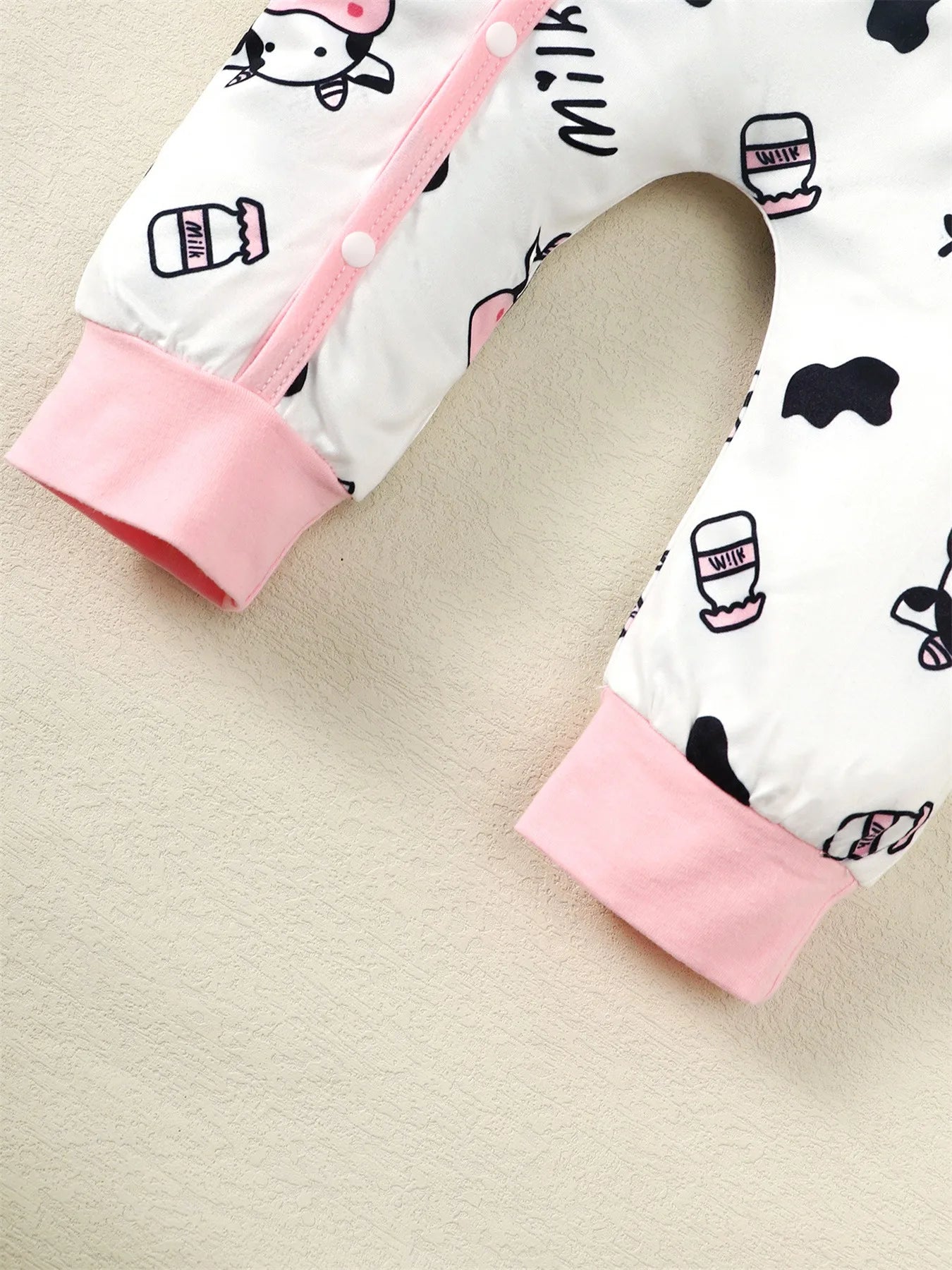 Mioglrie Baby Girl Romper Set Cow Print Jumpsuit Headband