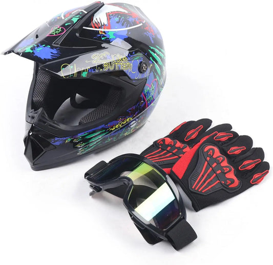 Lightweight Full Face Motorcycle Helmet With Goggles