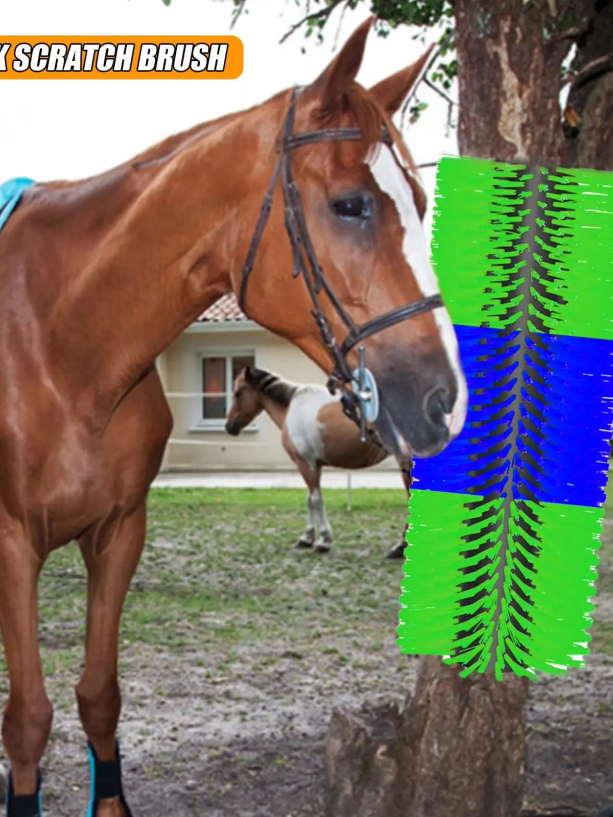 Flexible Livestock Scratching Brush Kit Heavy Duty Horse Goat Scratcher