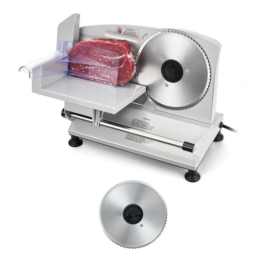 SucceBuy Electric Deli Meat Slicer With Two SUS420 Blades