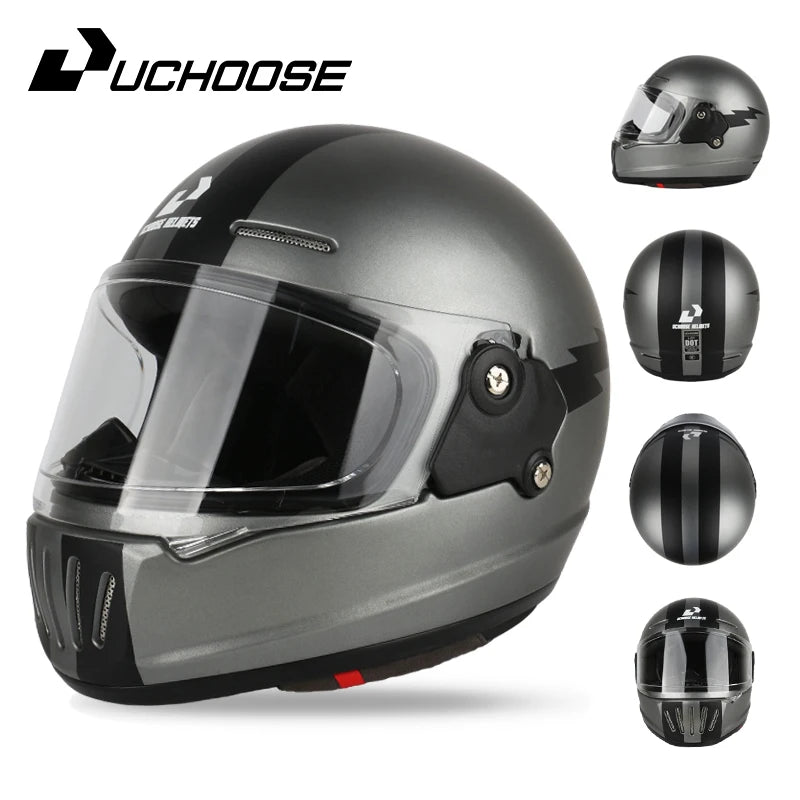 Uchoose Retro Open Face Motorcycle Helmet Dot Certified