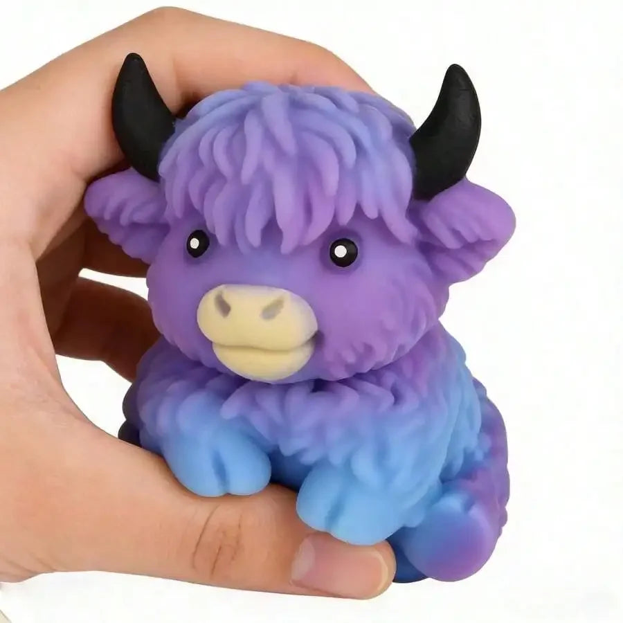 Scottish Highland Cow Squishy Fidget Toy Slow Rebound Anxiety Relief