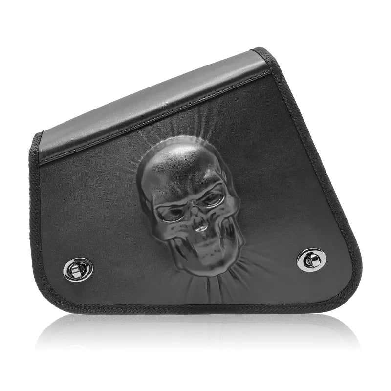 Motorcycle Black PU Leather Swingarm Luggage Bag For Harley Sportster