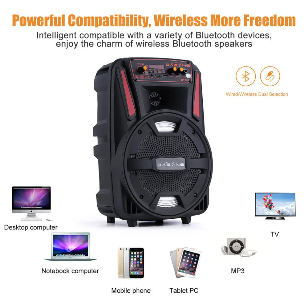 CURUK 1000W Portable Bluetooth Speaker With Karaoke Mic LED Lights