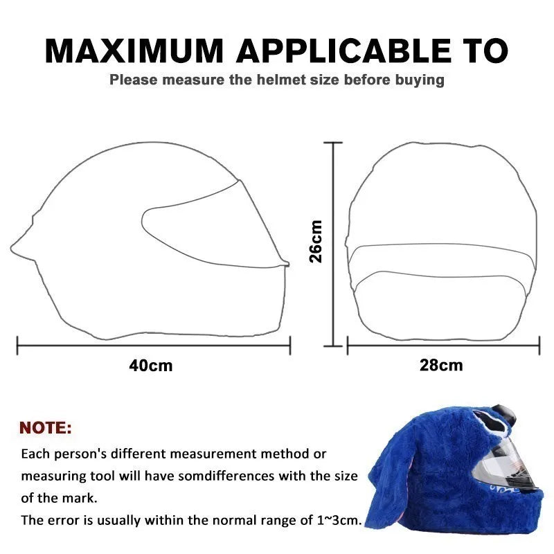 UchOOSE Cartoon Plush Motorcycle Helmet Cover With Ears