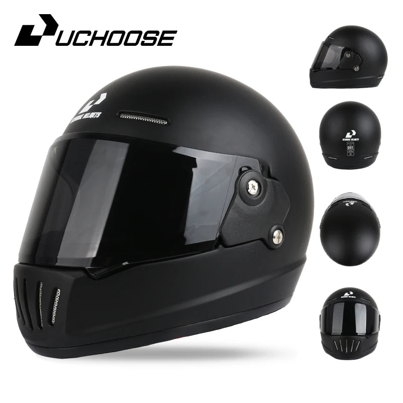 Uchoose Retro Open Face Motorcycle Helmet Dot Certified