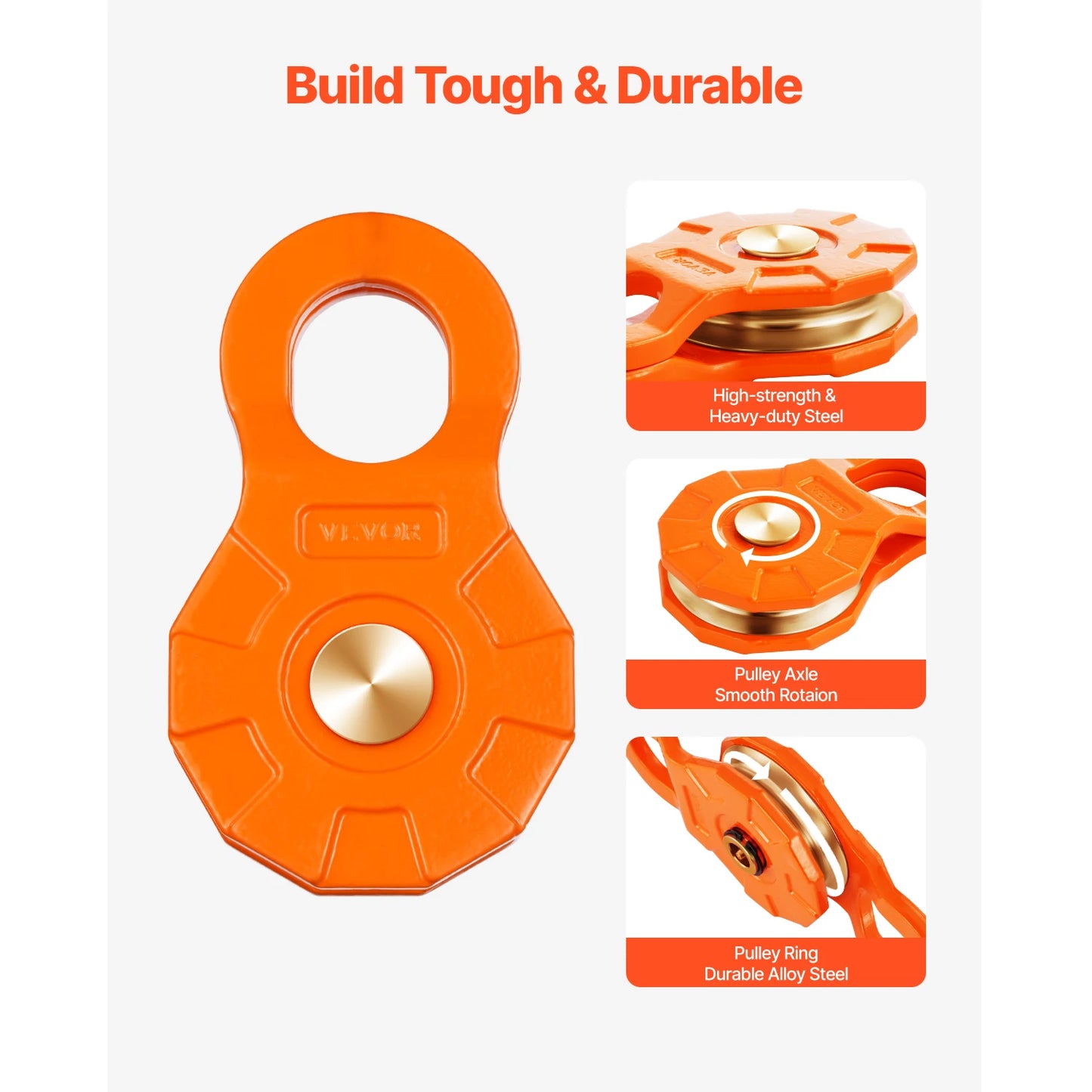 SucceBuy 30 Ton Single Swivel Rope Pulley Winch Snatch Block