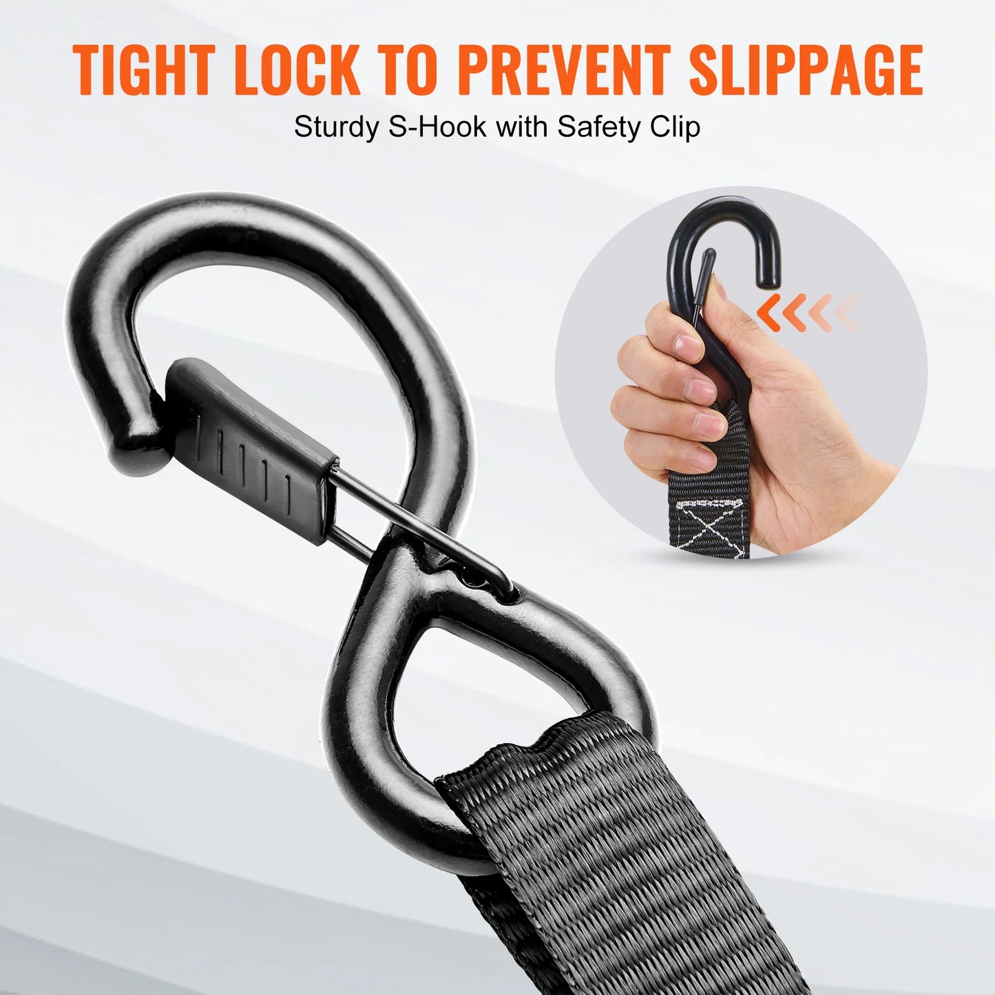 SucceBuy 4-Pack Ratchet Tie Down Straps With Padded Handles And S Hooks