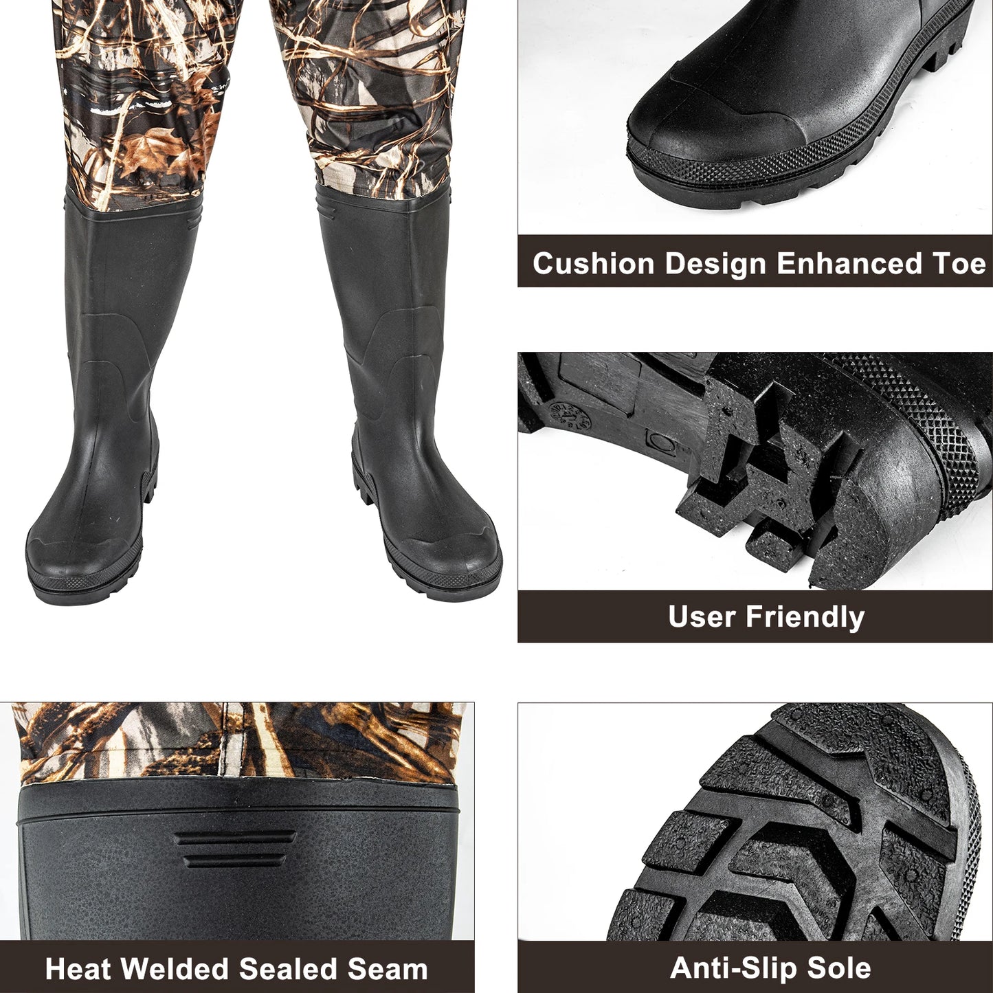 Night Cat Waterproof Chest Waders For Men Women Bootfoot Belt
