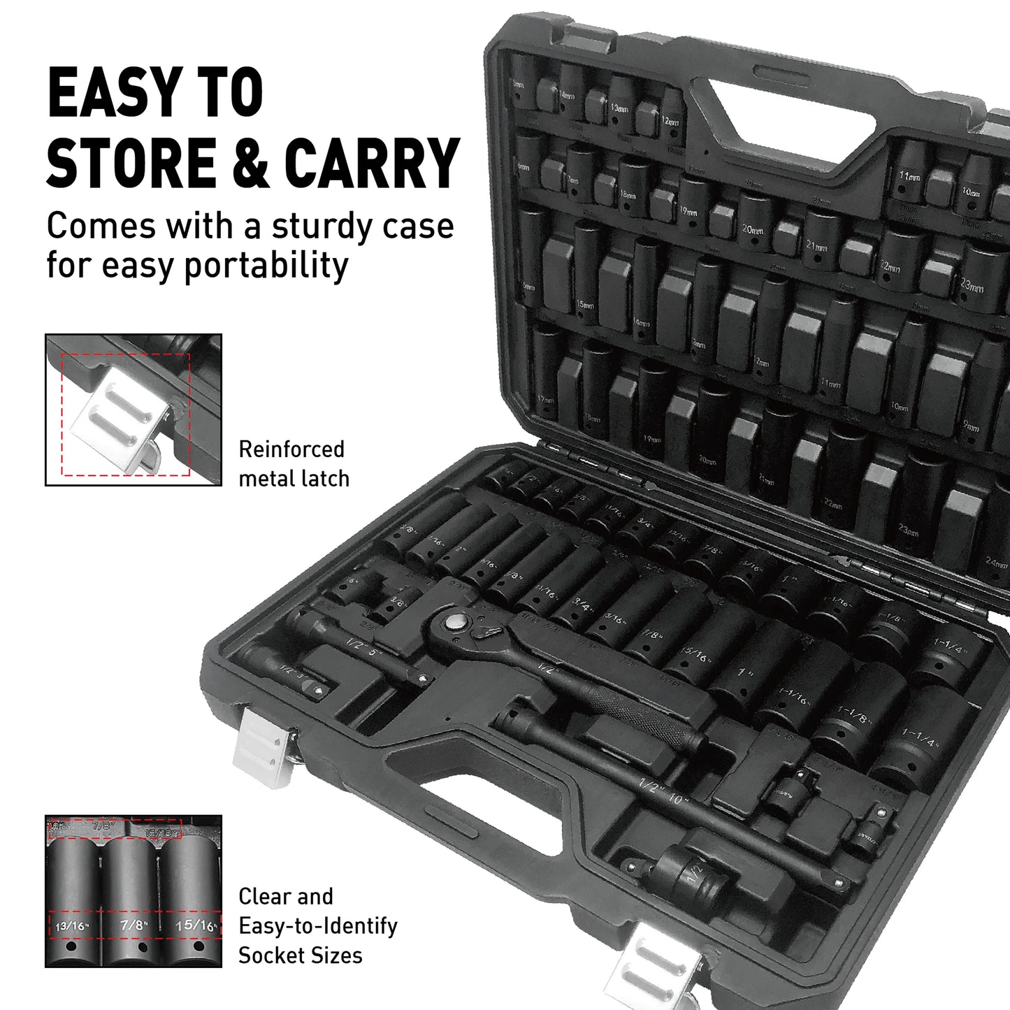 Goswift Professional Impact Socket Set For Auto Repair And Maintenance