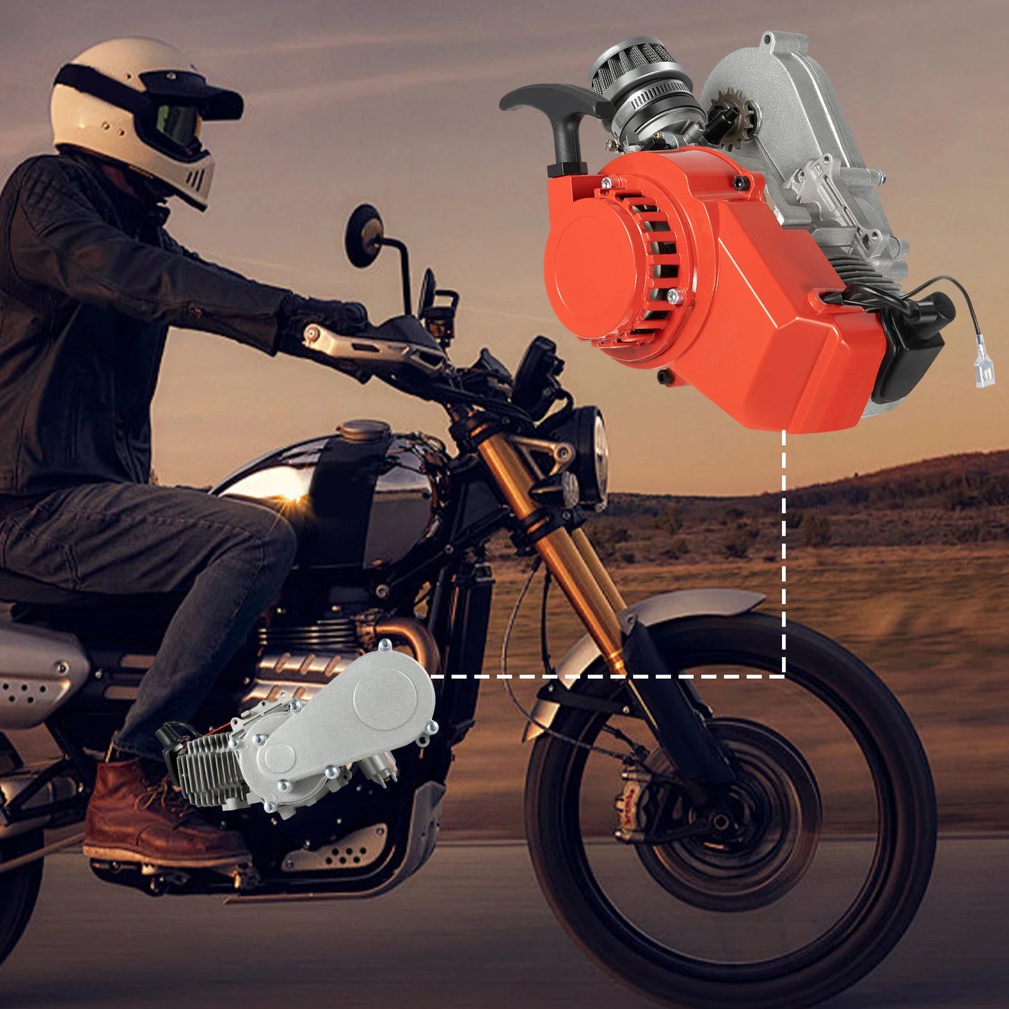 Bymaocar 49Cc 2 Stroke Air Cooled Gas Engine For Mini Dirt Bike